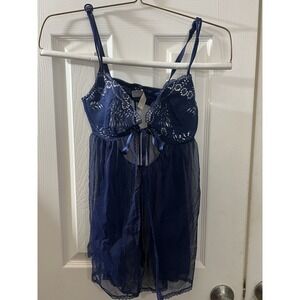 Victoria Secret Babydoll Lace Lingerie Sheer Bra Top Dress 38C Date Night